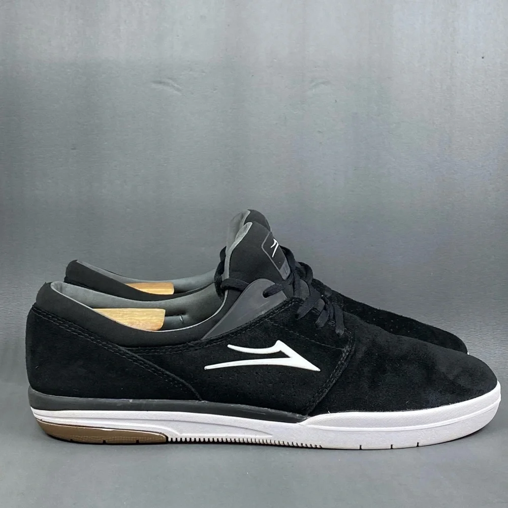 LAKAI FREMONT BLACK/CHARCOAL/ SUEDE SKATEBOARD SHOES size 10.5